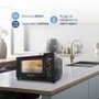 Grunkel HR-10MINI - Horno Eléctrico de Sobremesa Multifunción, 10 Litros, 800W, Temperatura 100-230°C, Temporizador 60 Min, Resistencias Inox, Negro